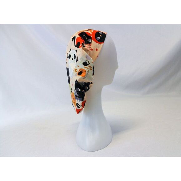 Halloween Cats Bouffant Surgical Dental Scrub Cap Chemo Hat - Picture 4 of 4